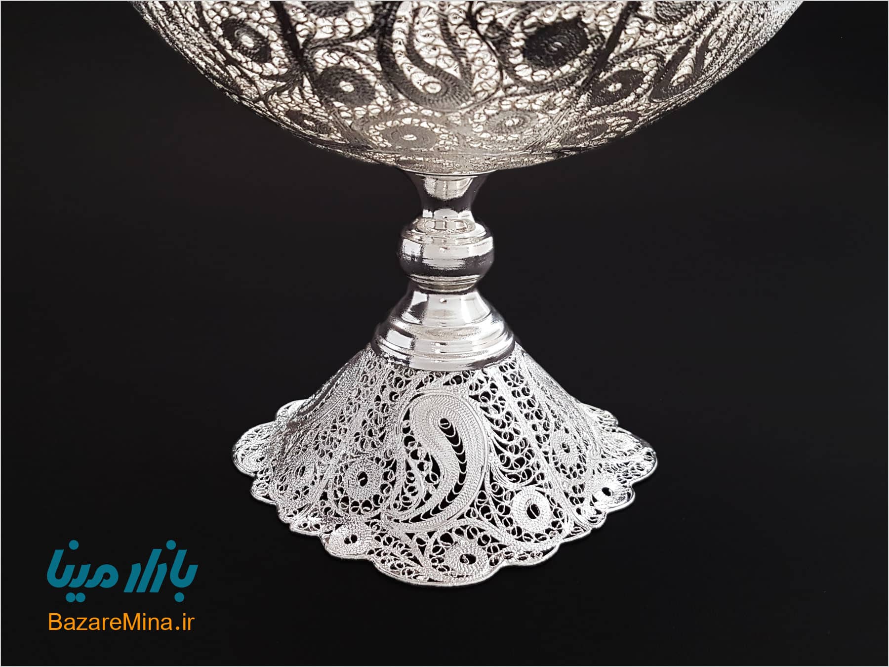 آجیل خوری ملیله کاری طرح قلب خرید آجیل خوری ملیله کاری