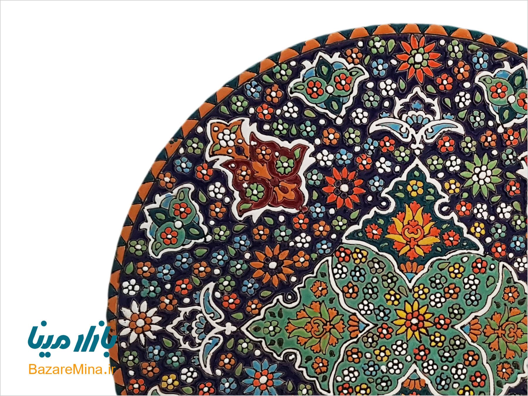 بشقاب سفالی میناکاری اصفهان قطر ۳۰ سانتی فروش عمده میناکاری