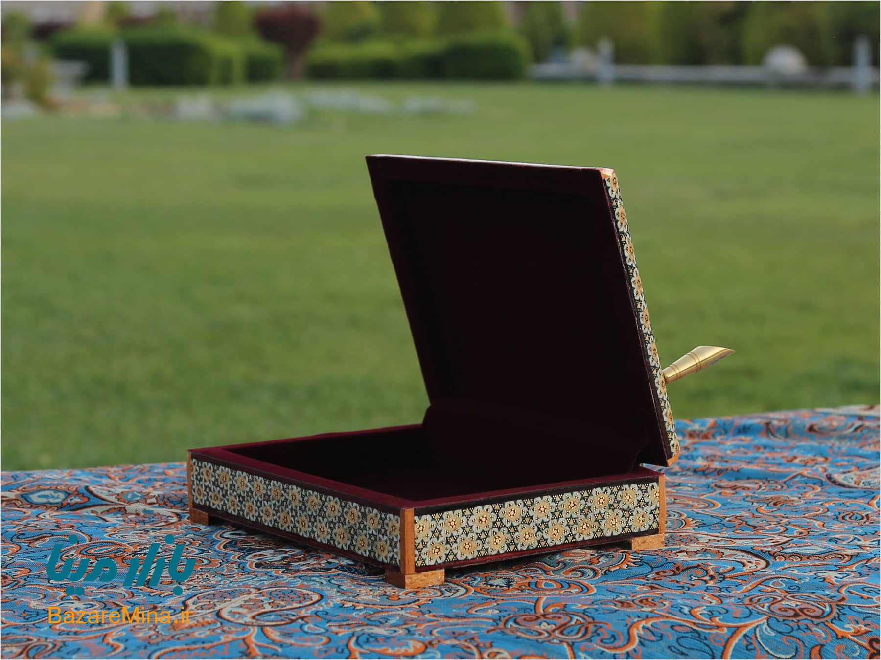 جاقلمی خاتم کاری جعبه ایی جاقلمی دوتایی جعبه ای خاتم کاری