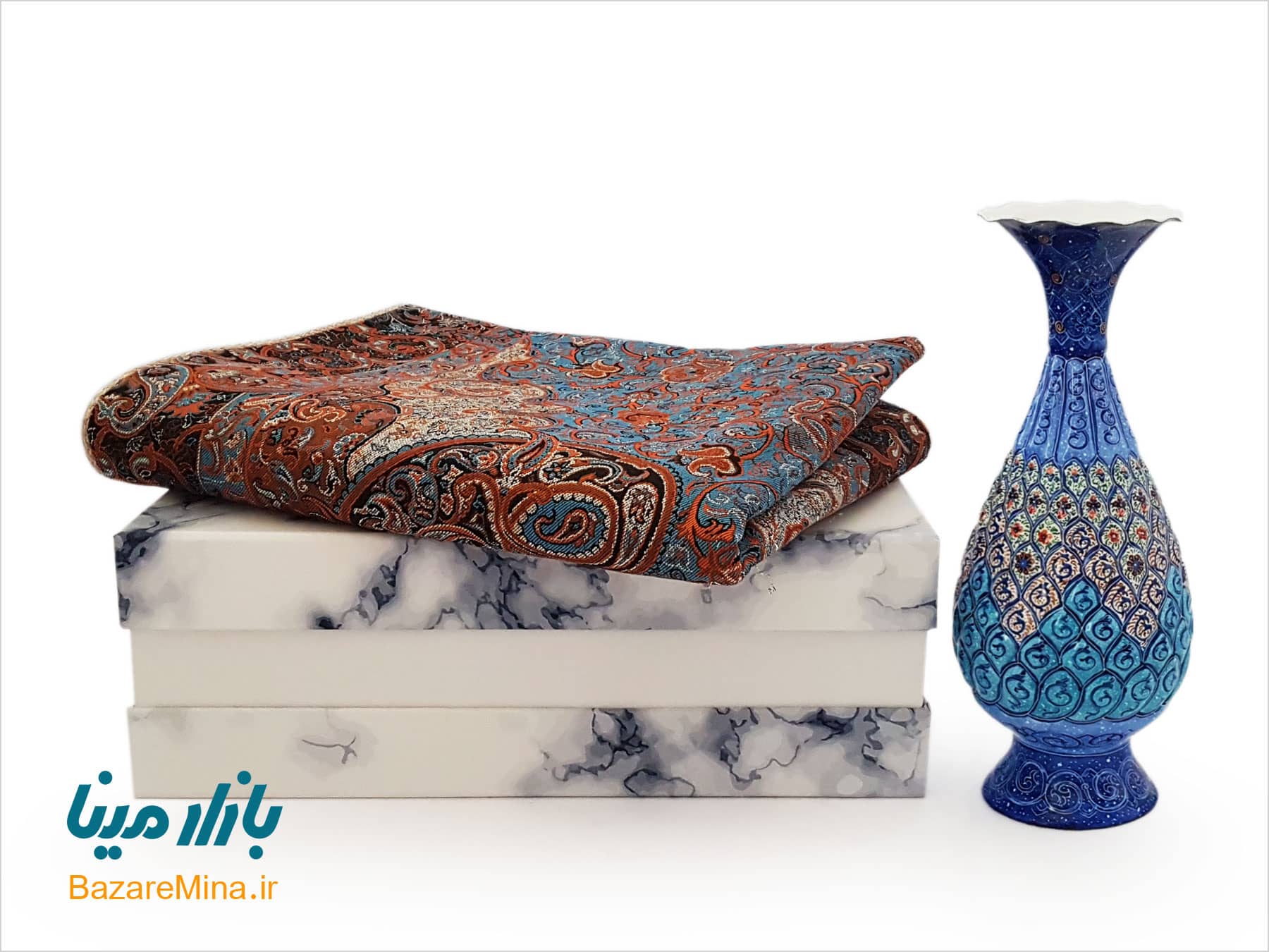 باکس هدیه ترمه و گلدان میناکاری هدایای تبلیغاتی جدید