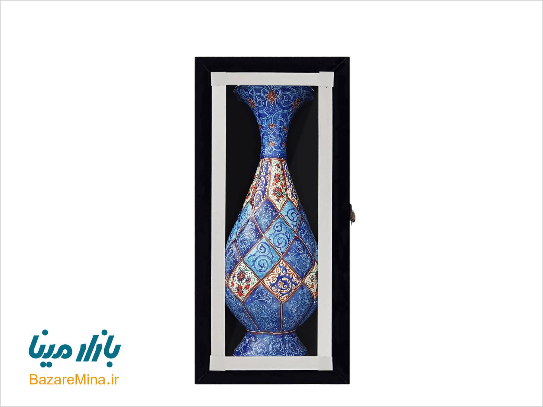 باکس هدیه مخمل ۲۰ سانتی گلدان میناکاری جعبه گلدان میناکاری مخمل