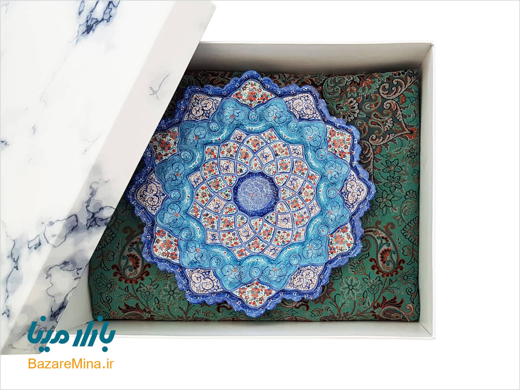 باکس ترمه و بشقاب میناکاری شده خرید هدایای تبلیغاتی اصفهان